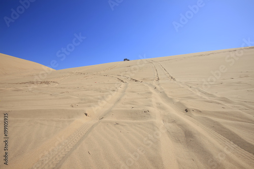 The desert under the blue sky