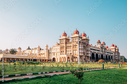 Mysore Palace historical architecture in Mysore, India photo