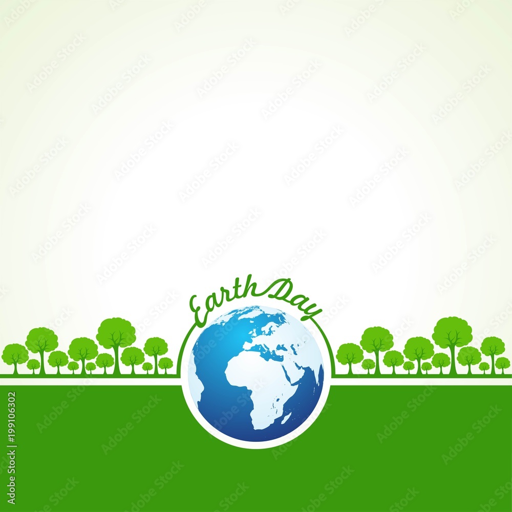 Naklejka premium Vector Illustration of Earth Day Greeting - Go Green Concept