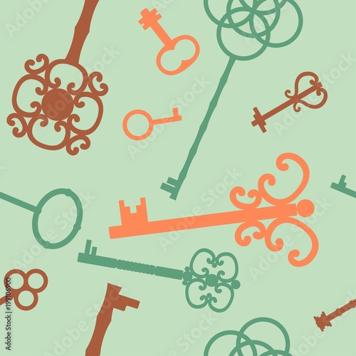 Seamless pattern: Vintage keys