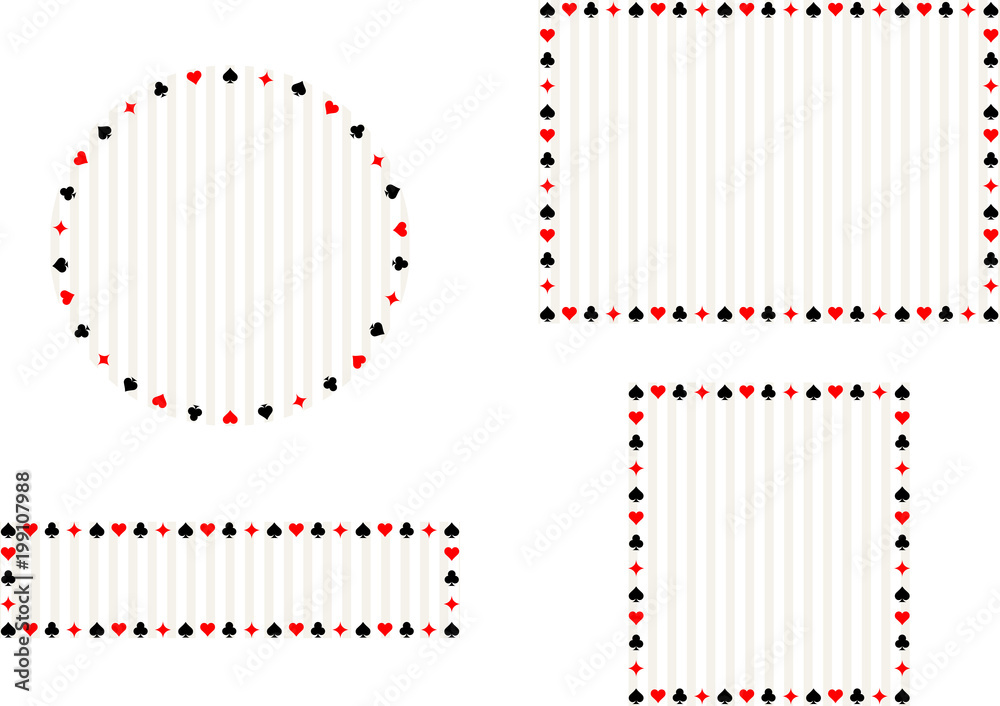 トランプ柄 フレーム ストライプ背景 セット Stock ベクター Adobe Stock