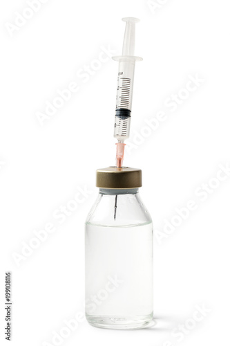 Syringe in a Vial with Vaccine