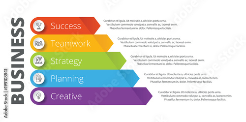 Pyramid infographic template with five elements. One from a set of vector illustrations. 
Can be used for workflow layout, diagram, business step options, banner, web design.