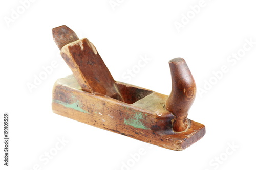 Carpenter's plane on white background photo