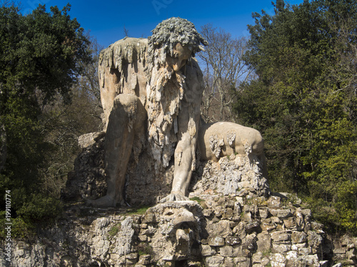 Italia, Toscana, Firenze, Pratolino, il Parco della villa Demidoff. Il Gigante dell'Appennino,opera del Giambologna. photo