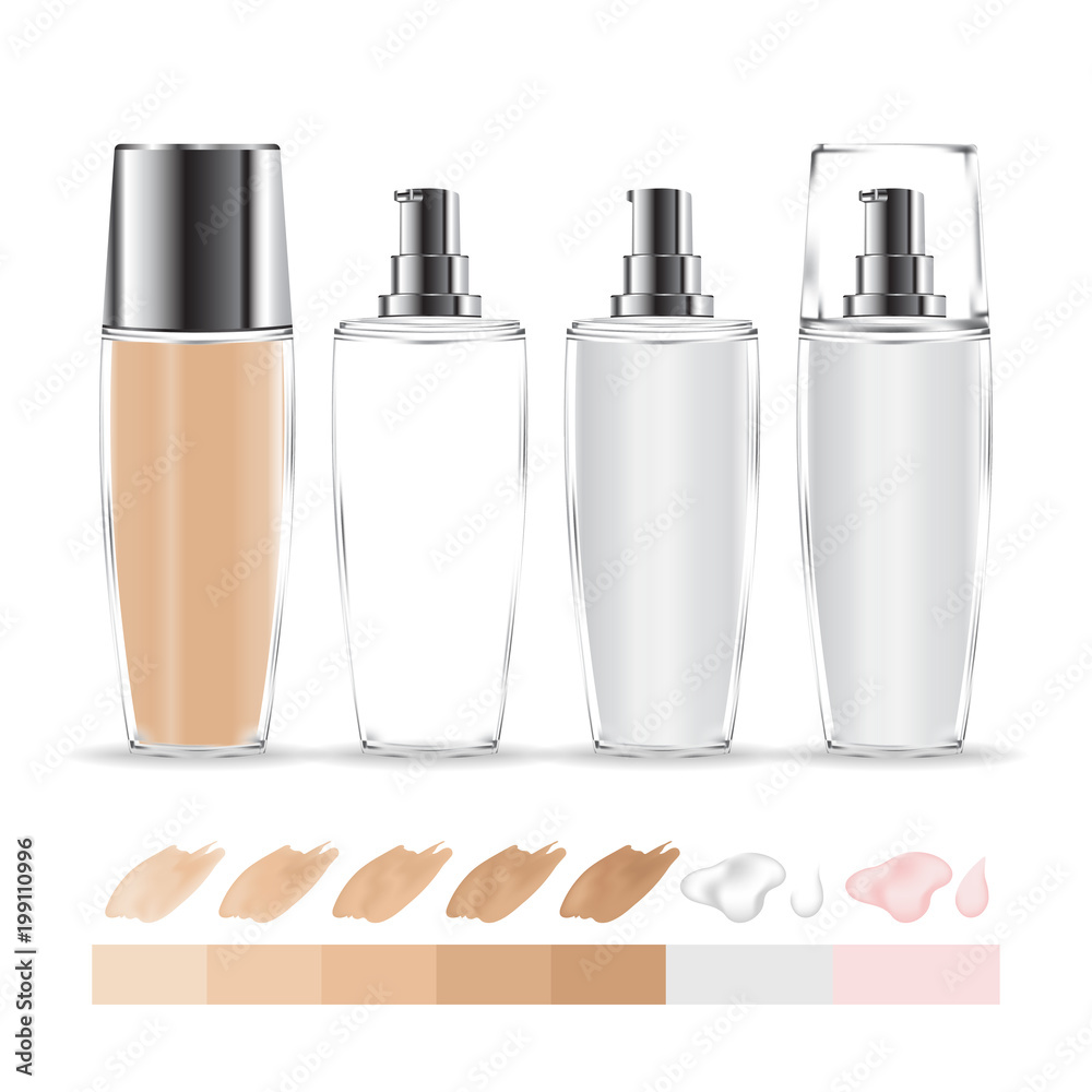Cream container isolated on white background. Cosmetic glass bottle (transparent). Beauty product package, vector illustration. Cream container isolated on white background. Cosmetic glass bottle (transparent). Beauty product package, vector illustration.