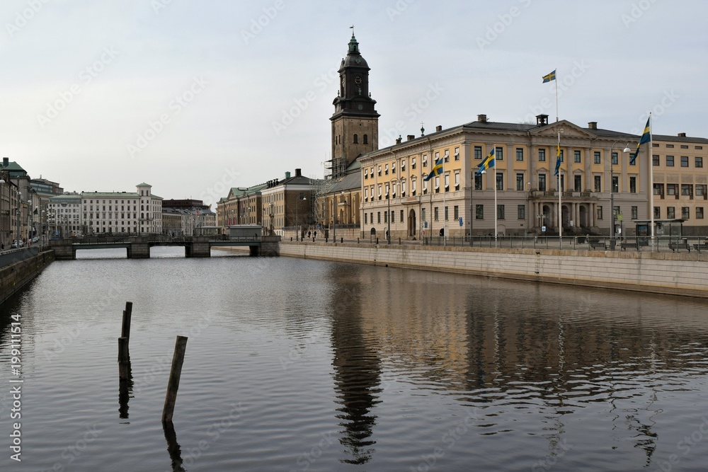 Gothenburg City Hall and canal, Sweden