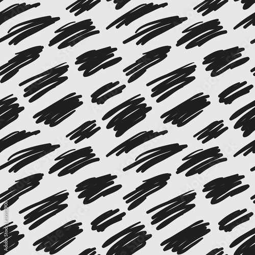 Messy random zigzag lines and scrawls hand drawn vector seamless scribble pattern. Careless scratchy pen or pencil doodles. Endless repeated black and white texture background.