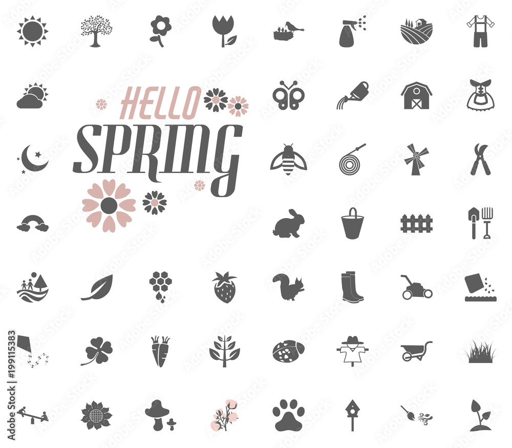 Hello Spring icon. Spring vector illustration icon set. Hello Spring icon. Spring vector illustration icon set.
