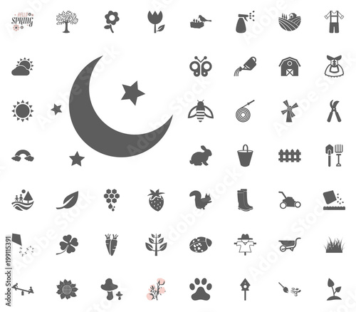 Moon and Star icon. Spring vector illustration icon set.