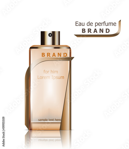 Perfume bottles Vector. Product packaging realistic detailed 3d illustration. Luxury fragrances