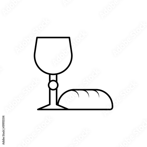 bread and grail icon. Element of Easter holiday for mobile concept and web apps. Thin line icon for website design and development, app development. Premium icon
