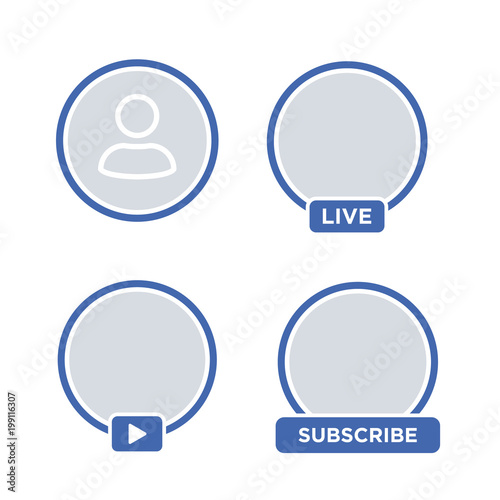 Social media icon avatar LIVE video streaming
