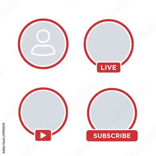 Social media Youtube icon avatar stories user 