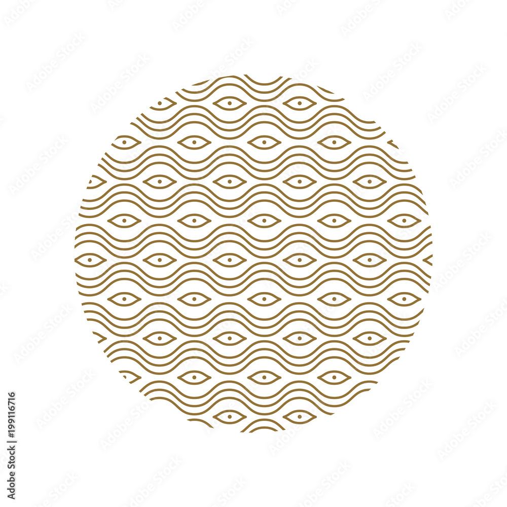 Japanese Ethnic Pattern Inside Circle Composition Japanese Ethnic Pattern Inside Circle Composition