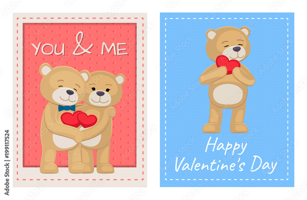 I Love You and Me Teddy Bears Vector I Love You and Me Teddy Bears Vector