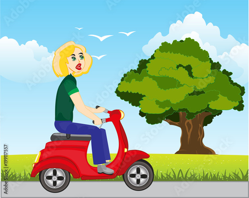 Girl on motorcycle