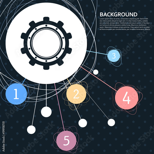 Gear, cog icon with the background to the point an