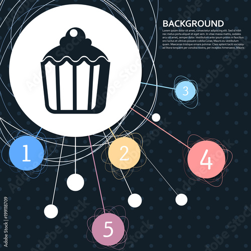 cupcake, muffin icon with the background to the po