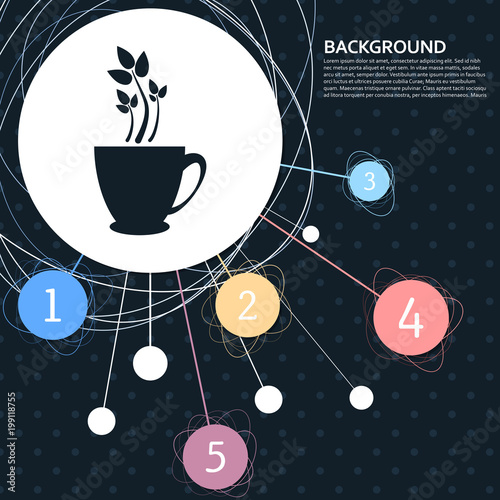green tea icon with the background to the point an
