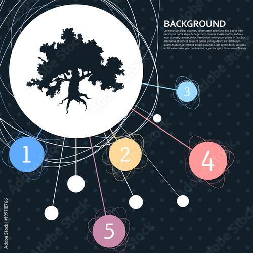 Decorative green simple tree icon with the backgro