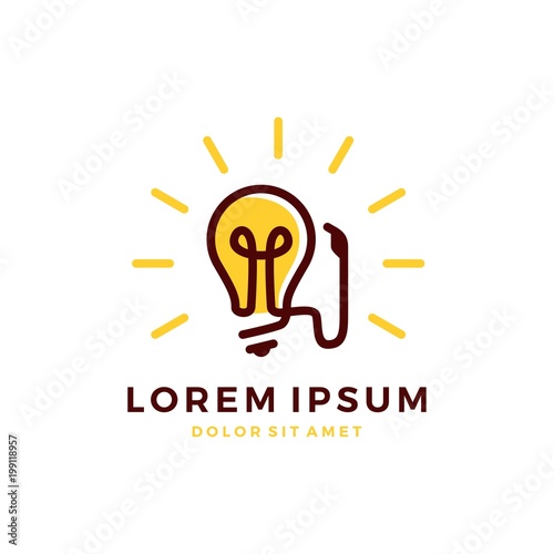 fuel idea think bulb creative logo vector icon