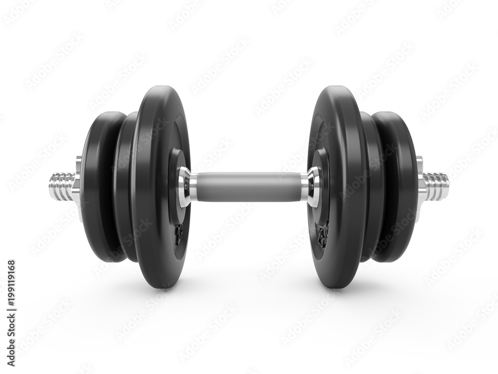 3D rendering Dumbbells isolated on white background 3D rendering Dumbbells isolated on white background