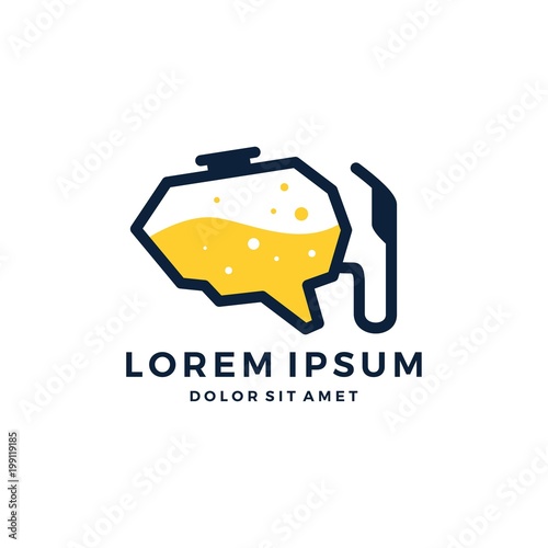 brain fuel tank idea creative logo icon vector