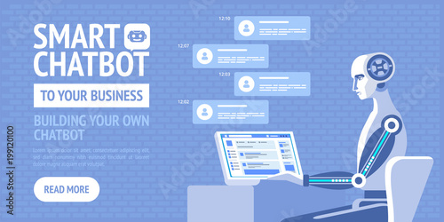 Smart chatbot to your business. Vector poster for business, site, banners, web, brochure cards