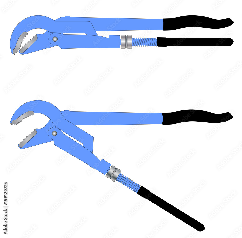 pipe wrench, spanner, plumber tool, vector eps 10 pipe wrench, spanner, plumber tool, vector eps 10