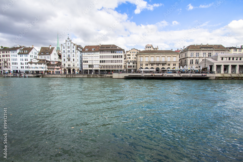 Embankment of Limmat river, Zurich