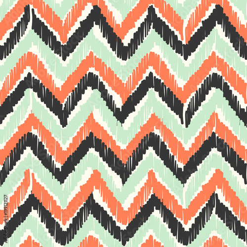 Abstract Ikat and boho style handcraft fabric pattern. Traditional Ethnic design for clothing and textile background, carpet or wallpaper