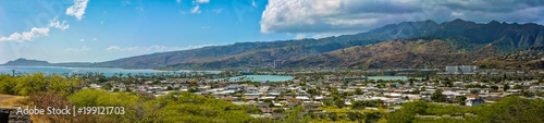 Panoramic view of the south of Oahu island in Hawaii  © Guy