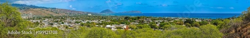 Panoramic view of the south of Oahu island in Hawaii