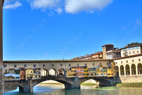 Historical and famous Old Bridge called "Ponte Vecchio" in Florence, Italy