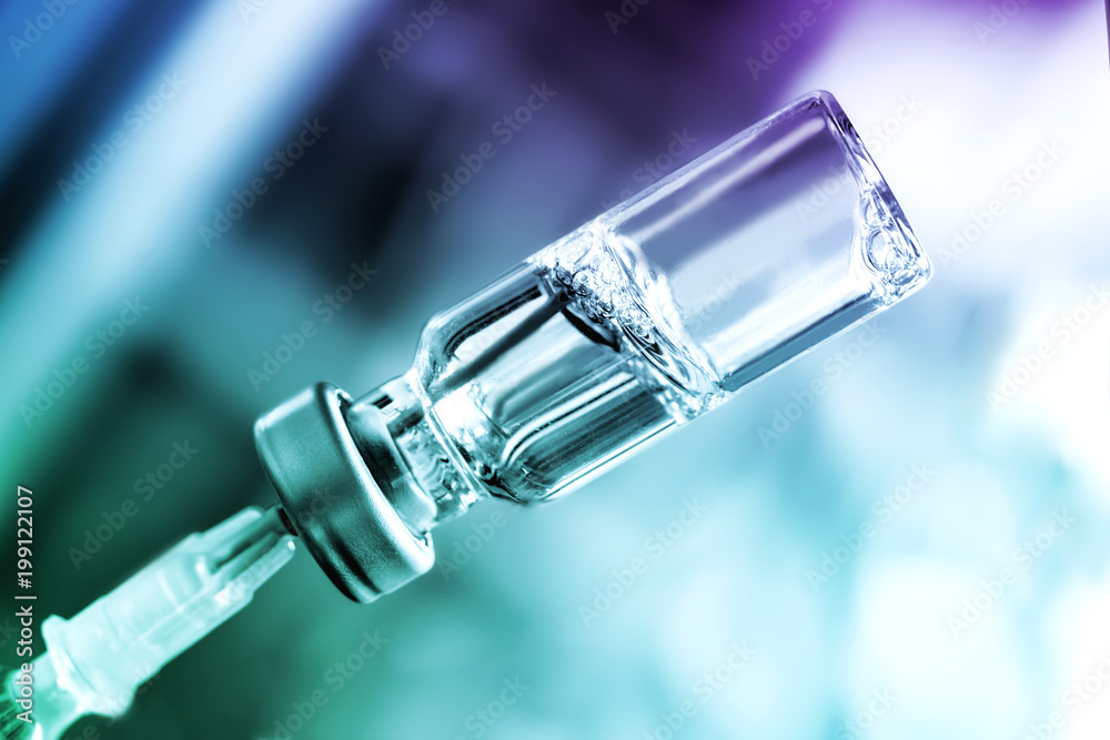 Vaccine with hypodermic syringe and needle Vaccine with hypodermic syringe and needle