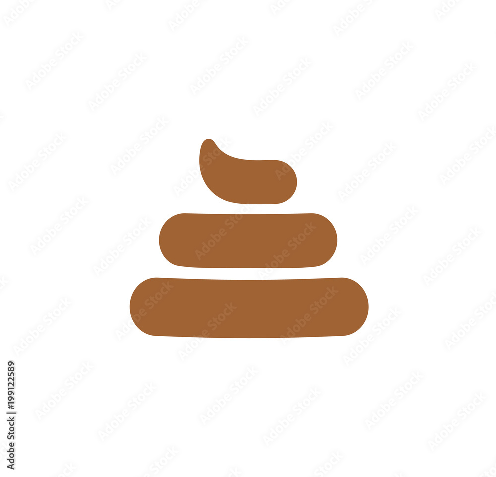Shit sign, excrement, bad job symbol, negative assessment icon, poop, poo, simple cartoon vector illustration on white background Shit sign, excrement, bad job symbol, negative assessment icon, poop, poo, simple cartoon vector illustration on white background