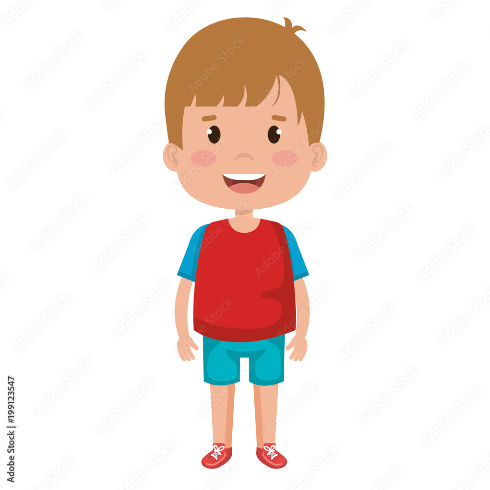 happy little boy character vector illustration design