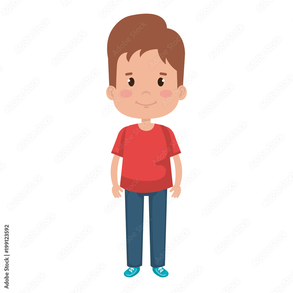 happy little boy character vector illustration design