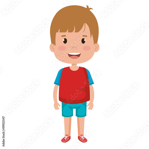 happy little boy character vector illustration design