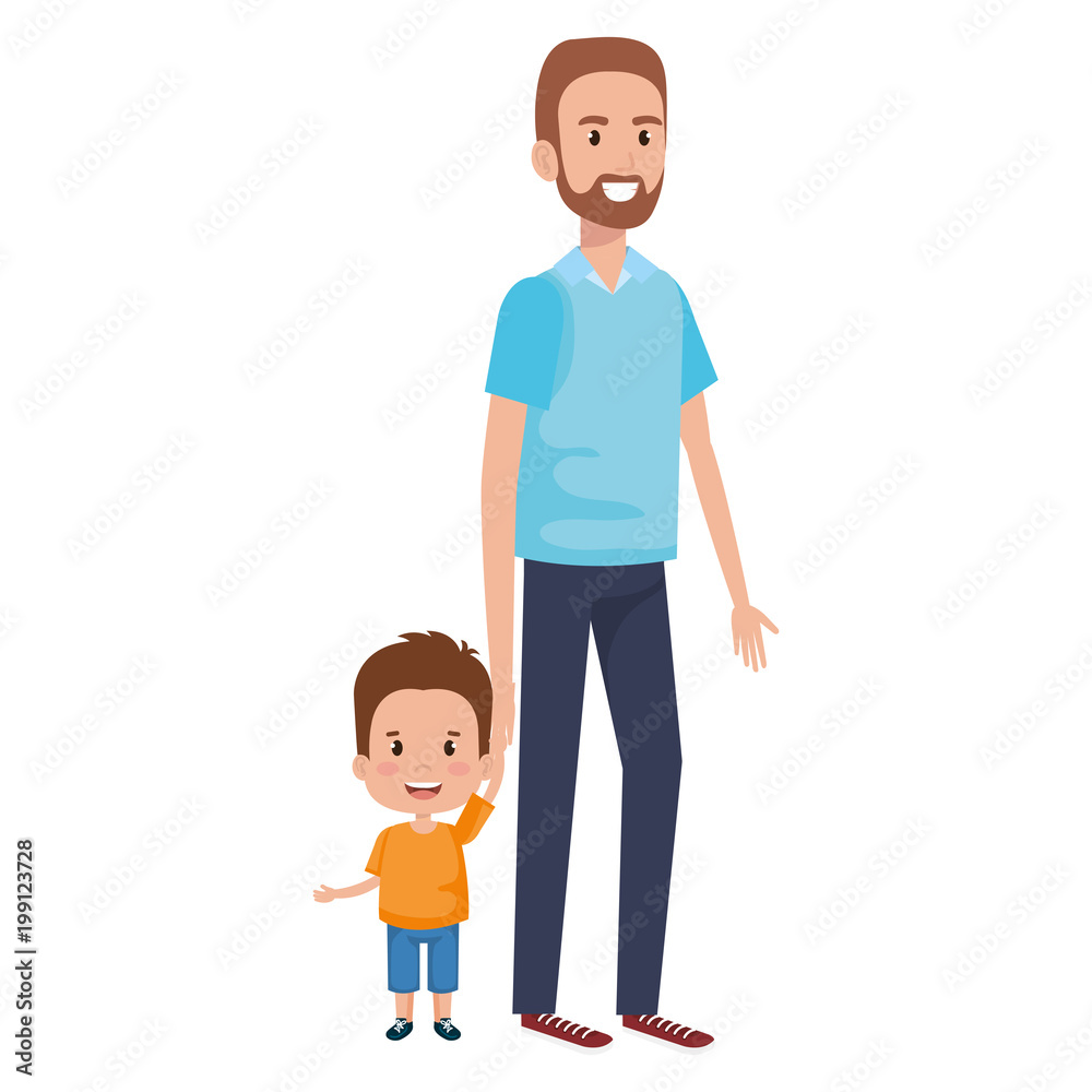 father with son characters vector illustration design