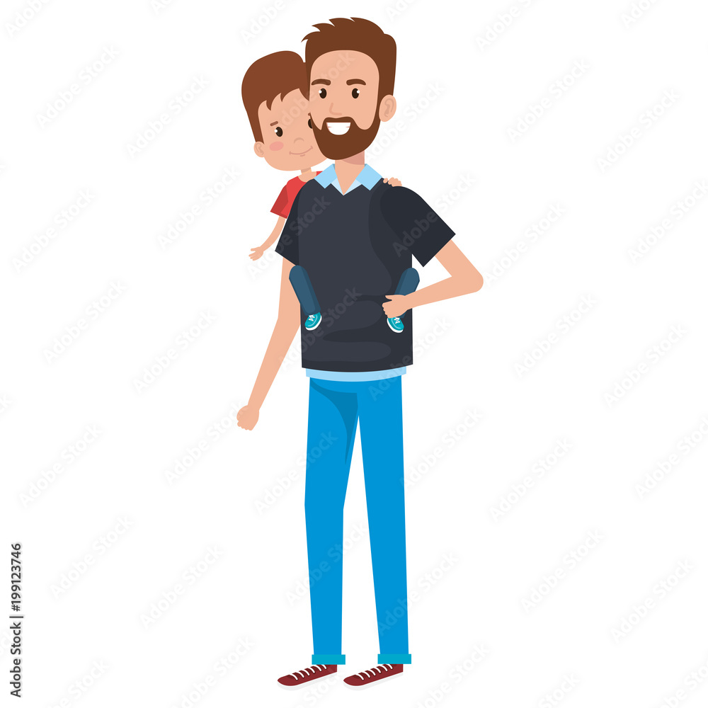 father lifting son characters vector illustration design father lifting son characters vector illustration design