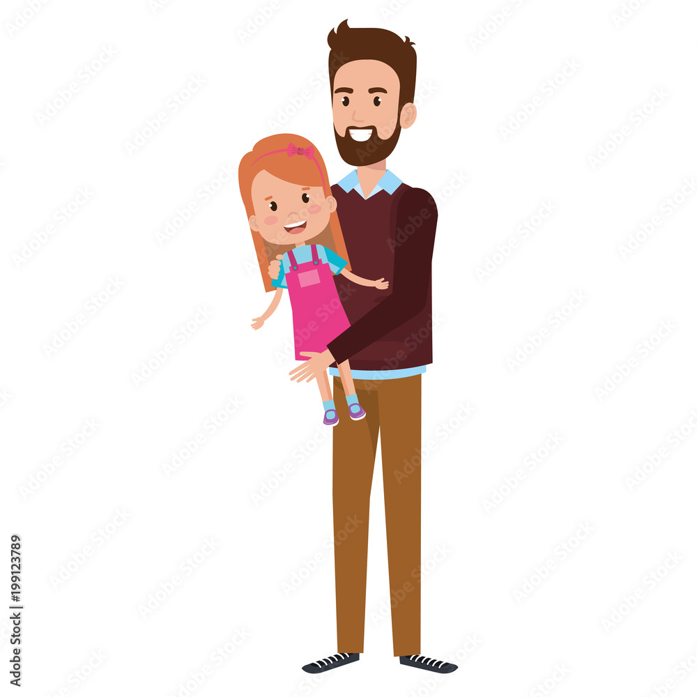 father lifting daughter characters vector illustration design father lifting daughter characters vector illustration design
