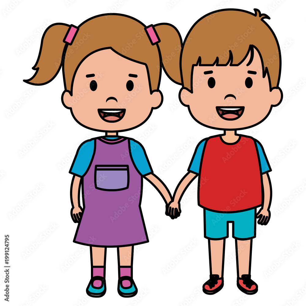 happy little couple characters vector illustration design happy little couple characters vector illustration design