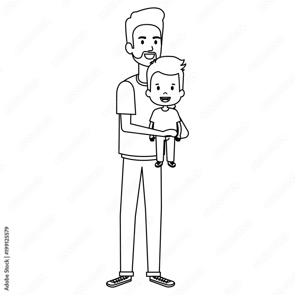 father lifting son characters vector illustration design father lifting son characters vector illustration design