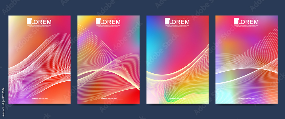 Modern template for brochure Leaflet flyer advert cover catalog magazine or annual report.. Abstract fluid 3d shapes trendy liquid colors backgrounds. Colored fluid graphic composition.