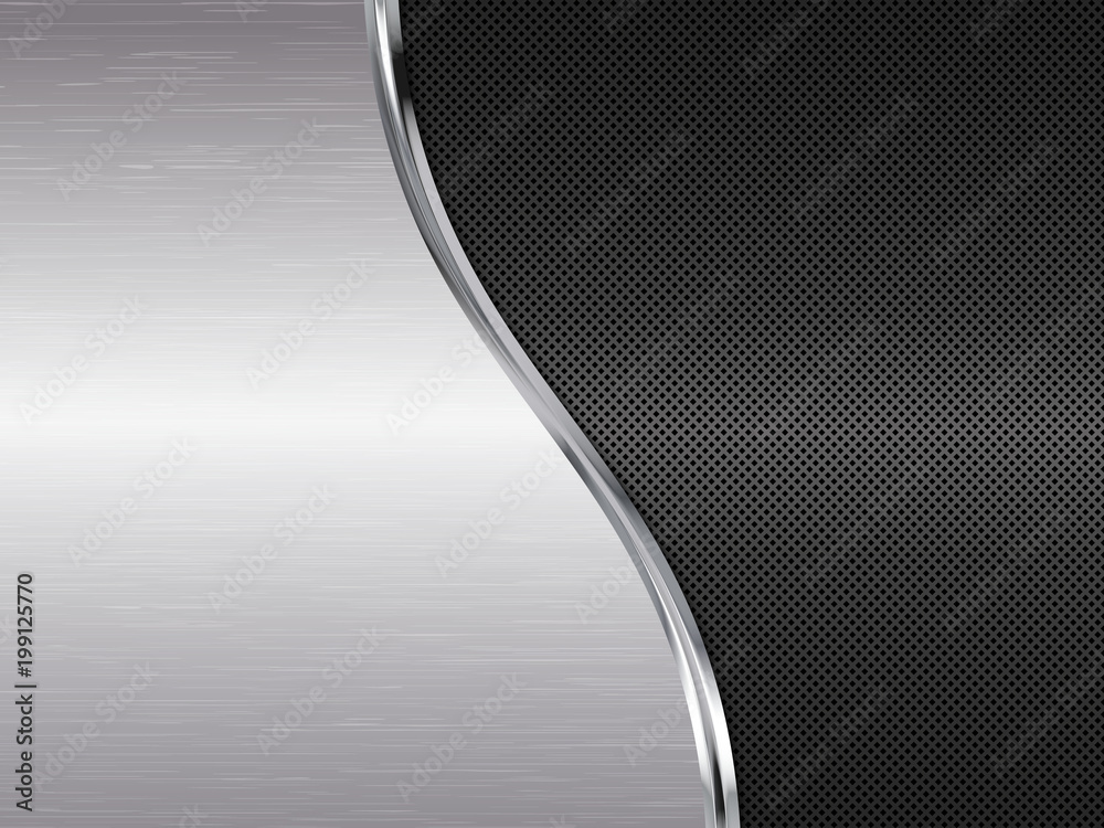 Silver and black metallic background. Abstract vector illustration ...