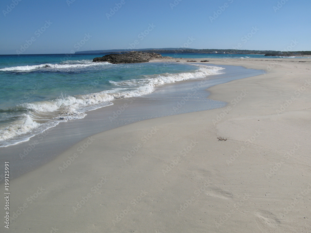 Einsamer Strand.Formentera.Menschenleer