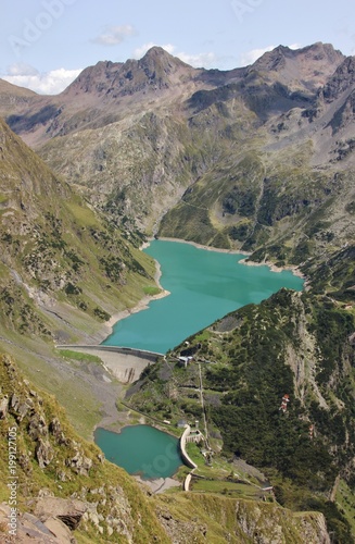 Aerial view of Barbellino artificial lake, Orobie Alps, Lombardy, Italy © Renzo
