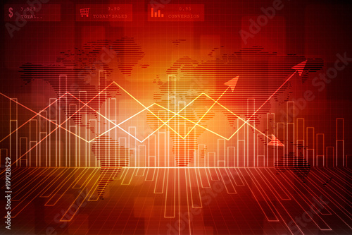 Fotografie 2D Digital Abstract Business Networking background